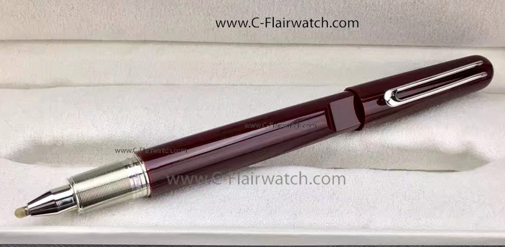 Replica Montblanc M Rollerball Pen:Red Barrel Silver Clip